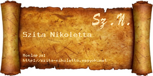 Szita Nikoletta névjegykártya