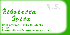 nikoletta szita business card